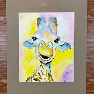 Social Giraffe Watercolor