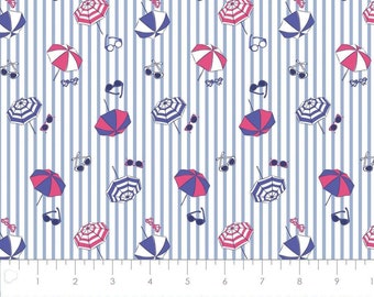 CAMELOT FABRICS, Parasol, sunglasses, Summer Days, 100 % cotton, cotton quilt, cotton designer - Summer Day de Camelot Fabrics