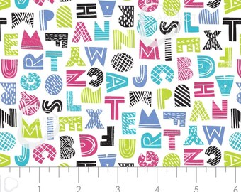 SALE, CAMELOT FABRICS, Letters, 100% cotton - Mod Block de Camelot Fabrics