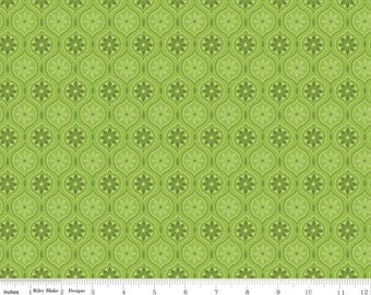 End of Bolt, QUILT FABRIC, Christmas fabric 100% cotton, snowflake, GREEN- Snowed In de Riley Blake
