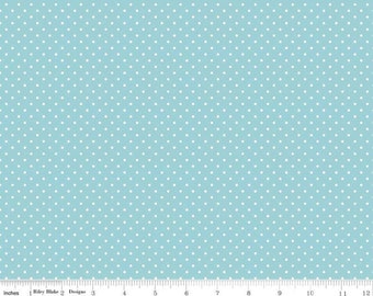 RILEY BLAKE, AQUA, white. 670, Swiss Dot, cotton quilt, cotton designer