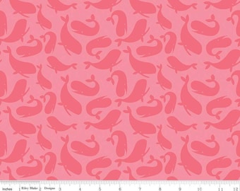 RILEY BLAKE, WHALE fabric, Ahoy Mermaids of Riley Blake Designs, 10341, fabric, cotton, quilt cotton