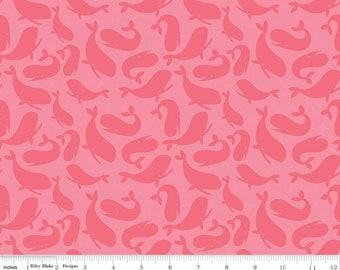 RILEY BLAKE, WHALE fabric, Ahoy Mermaids of Riley Blake Designs, 10341, fabric, cotton, quilt cotton