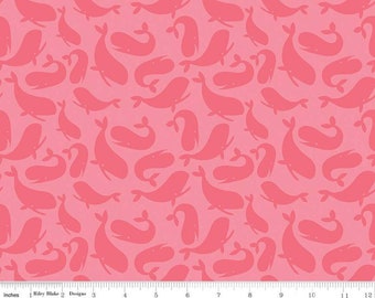 RILEY BLAKE, WHALE fabric, Ahoy Mermaids of Riley Blake Designs, 10341, fabric, cotton, quilt cotton