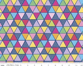 RILEY BLAKE, Triangle, BLUE, 10896, Rainbow Fruit, fabric, cotton, quilt cotton