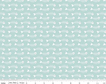 RILEY BLAKE, AQUA, Fishbones, Purrfect Day, 9903, cotton quilt, cotton designer