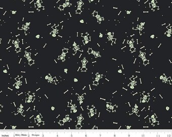 End of Bolt, RILEY BLAKE, Halloween Fabric- CHARCOAL, Tiny Treaters, 10483, fabric, cotton, quilt cotton