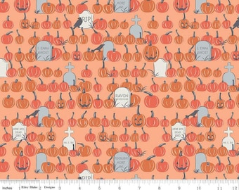 RILEY BLAKE, Pumpkin, Halloween, ORANGE, #10576, fabric, cotton, quilt cotton- Spooky Hollow de Riley Blake