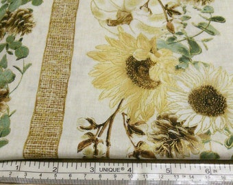 TIMELESS TREASURES, Fabric Sunflower, 100% coton, #CM7693, Country Harvest of Timeless Treasures