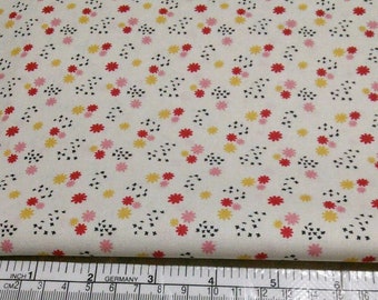 CAMELOT FABRICS, Ditsy flower, white, 21181003, col 01, Field of Poppies, 100% Cotton