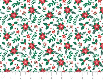 QUILT FABRIC Poinsettias, fabric, cotton