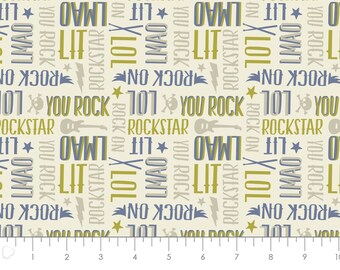 CAMELOT FABRICS, Guitare, music, Rock'n Roll, Rock On, Camelot Fabrics, 100% Cotton, quilt cotton, designer, Elizabeth Silver