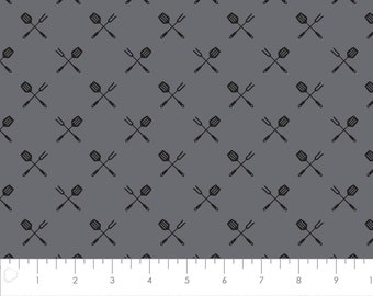 CAMELOT FABRICS, Spatula, fork, 21200604, col 02, Grill Master, cotton, cotton quilt, cotton designer