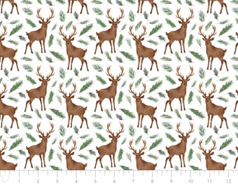 QUILT FABRIC Oh Deer, 100% Cotton - Winter Woods de Camelot Fabrics