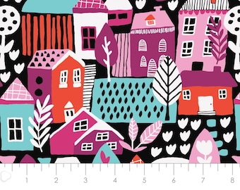 CAMELOT FABRICS, Neighbourhood in Black, 31170101, col 03, Neighbourhood