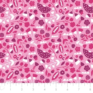 VENTE, CAMELOT FABRICS, Fleurs, rose, 31170104, col 02, Neighbourhood,  coton
