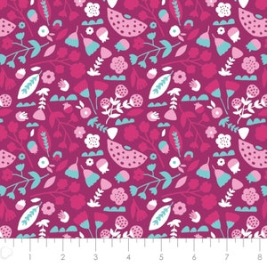 VENTE, CAMELOT FABRICS, Fleurs, pourpre, 31170104, col 03, Neighbourhood,  coton