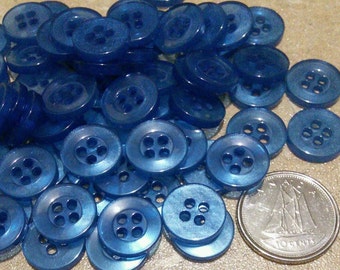 12mm, 50 buttons, BLUE CLEAR