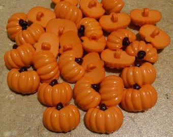 18mm, 20 buttons Pumpkin, craft button, button vintage, BF06