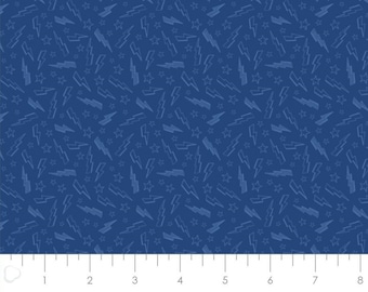 QUILT FABRIC Bolts and stars, 100%  cotton, cotton quilt, cotton designer - Half-Pint Heroes de Camelot Fabrics