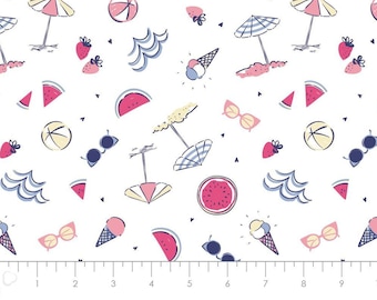 CAMELOT FABRICS, Parasol, sunglasses, Summer Days, Laura Ashley, 71190304, col 01, cotton, cotton quilt, cotton designer