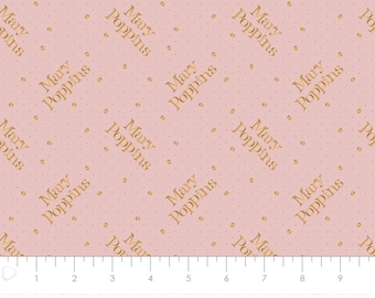 CAMELOT FABRICS, Mary Poppins, gold metallic, pink, 85460104L, col 02, cotton, cotton quilt, cotton designer