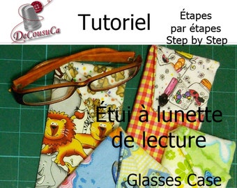 PDF, Tutorial, French, English, GLASSE CASE, doubled and interleaved, explained step by step in photos, Downloadable template