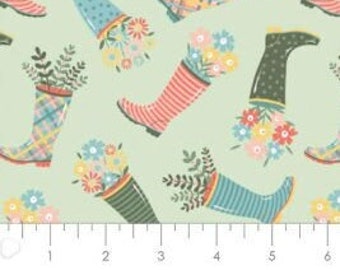 CAMELOT FABRICS, Rain boot, 100% Cotton designer - Wish For Rain de Camelot Fabrics