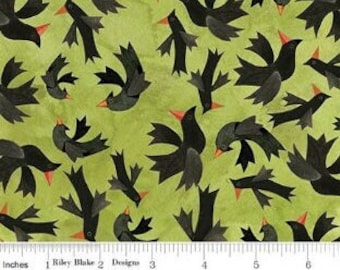 RILEY BLAKE, Birds, Halloween Whimsy, 11822, cotton quilt, cotton designer