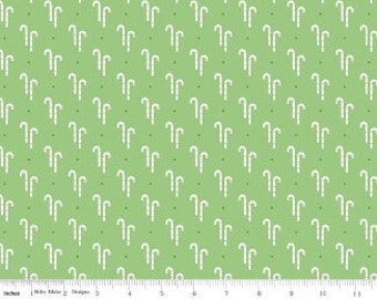 RILEY BLAKE, Candy cane, green, Cozy Christmas, 7970, fabric, cotton, quilt cotton