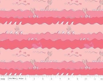 QUILTING FABRIC WHALE, 100% cotton, quilt cotton - Ahoy Mermaids de Riley Blake Designs