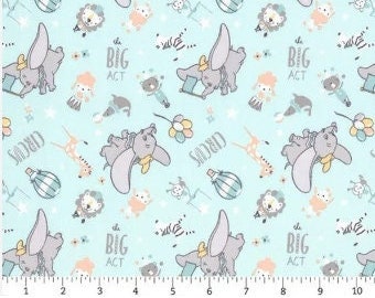 CAMELOT FABRICS, DUMBO of Disney, light blue, 85160302 - My Little Circus of Camelot Fabrics