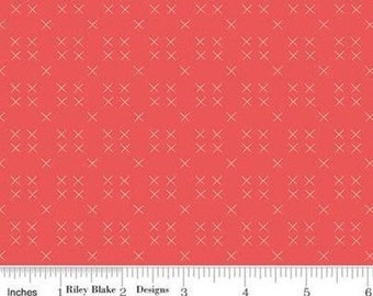 RILEY BLAKE, Stitch, Strawberry Honey, C10246, CAYENNE, cotton quilt, cotton designer