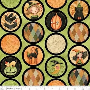 RILEY BLAKE, Circles, Halloween Whimsy, 11825, cotton quilt, cotton designer zdjęcie 1