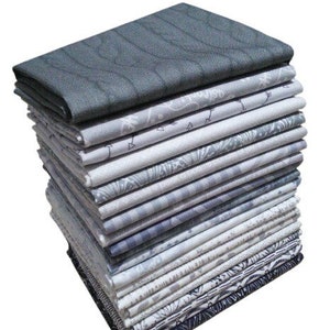 GRAY, Pack of 20, 100% cotton, Various patterns, quality quilting, cotton designer