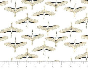 QUILTING FABRICS, Birds, 100% cotton - Mistic Crane de Camelot Fabrics