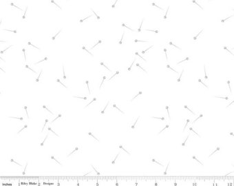 RILEY BLAKE, White, Silver, Pin Drop, 630, cotton quilt, cotton designer