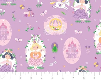 CAMELOT FABRICS, Princess, 100% cotton, cotton quilt, cotton designer - Once upon a Time de Camelot Fabrics