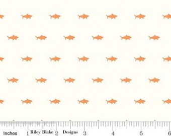 RILEY BLAKE, Shark, Orange, Riptide, 10306, cotton quilt, cotton designer