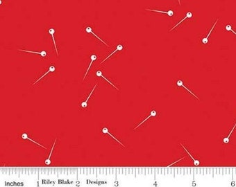 RILEY BLAKE, RED, Pin Drop, 615, cotton quilt, cotton designer