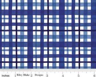 RILEY BLAKE, Fabric scottish pattern 100% cotton, 10553 BLUE - At The Lake of Riley Blake