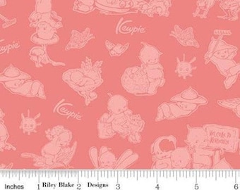 RILEY BLAKE, Sew Kewpie of Riley Blake Designs, CORAL, 10543, fabric, cotton, quilt cotton