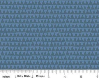 RILEY BLAKE, Triangle, Denim, Riptide, 10307, cotton quilt, cotton designer