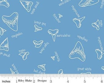 RILEY BLAKE, Sharks Teeth, Blue, Riptide, 10301, cotton quilt, cotton designer