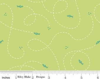 RILEY BLAKE, Shark, Lime, Riptide, 10305, cotton quilt, cotton designer