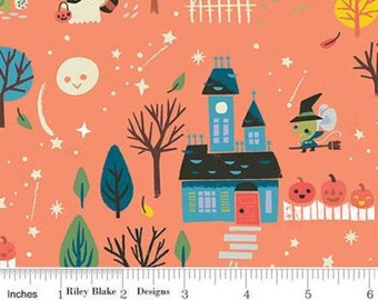 End of Bolt, RILEY BLAKE, Halloween Fabric- Halloween, ORANGE, Tiny Treaters, 10480, fabric, cotton, quilt cotton