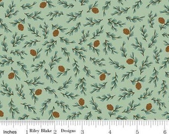 RILEY BLAKE, cocotte pattern 100% cotton, 10464 Pistachio- Camp Woodland of Riley Blake