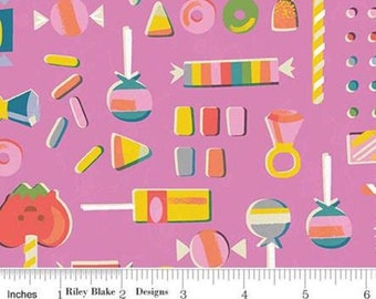 RILEY BLAKE, Halloween Fabric- Candy, Halloween, PINK, Tiny Treaters, 10482, Riley Blake, fabric, cotton, quilt cotton