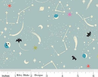 RILEY BLAKE, Halloween Fabric- GRAY, Tiny Treaters, 10485, fabric, cotton, quilt cotton