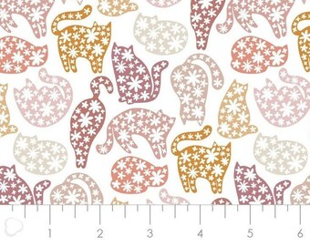 CAMELOT FABRICS, Floral Kitten Poses, 100% coton - Smitten Kitten de Camelot Fabrics